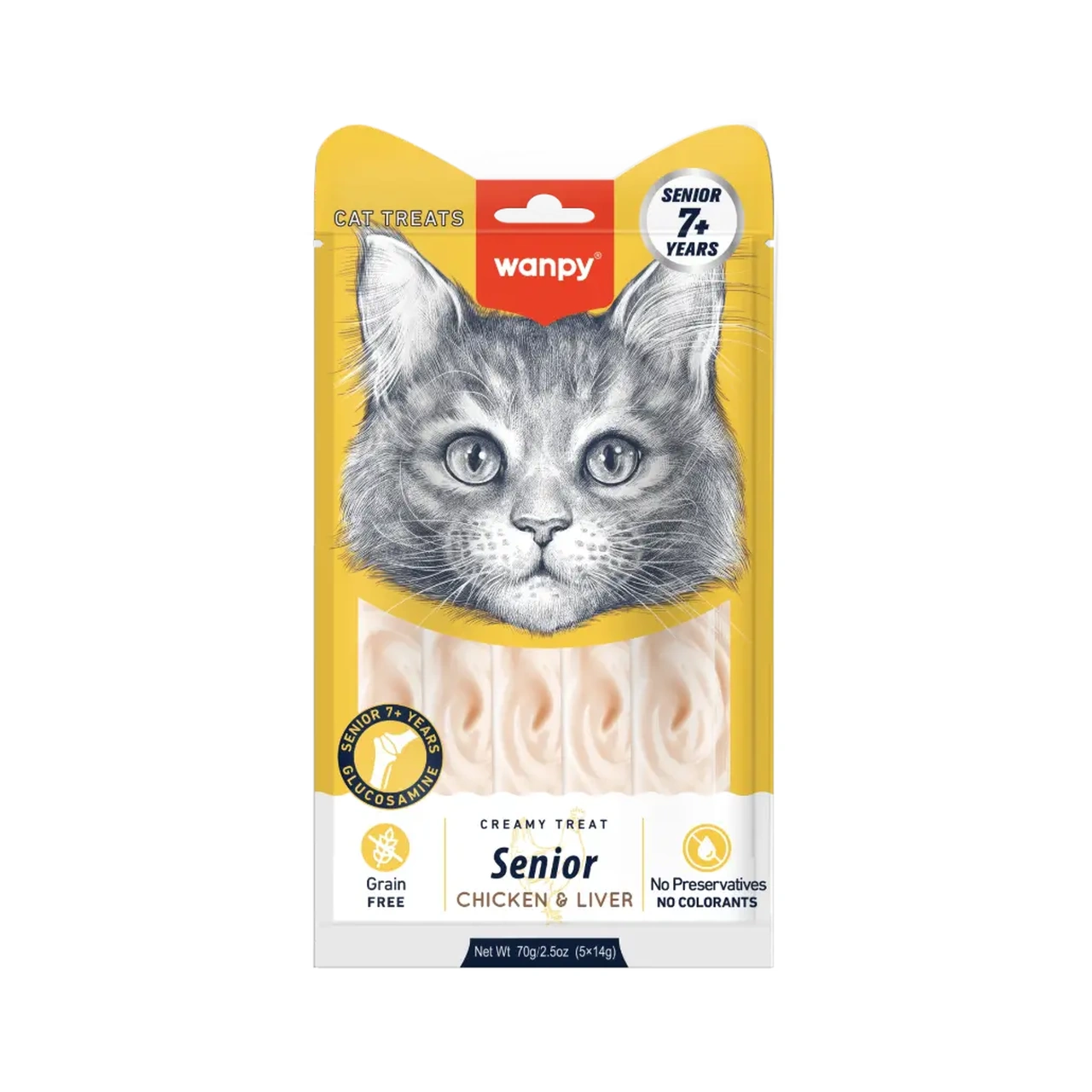 Wanpy Senior Creamy Lickable kylling og lever 70 g